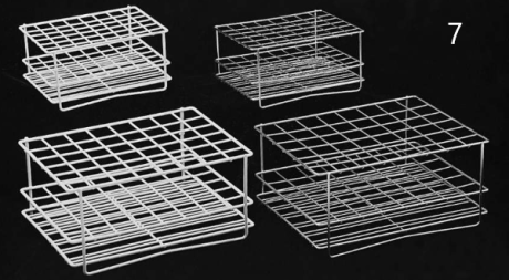Rozsdamentes acél kémcsőtartó, 7-es típus