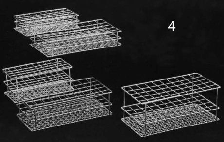 Rozsdamentes acél kémcsőtartó, 4-es típus