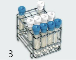 Rozsdamentes acél kémcsőtartó, 3-as típus