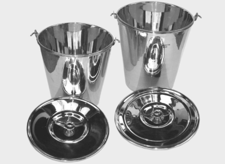 Rozsdamentes acél vödör fedővel, 2-es típus