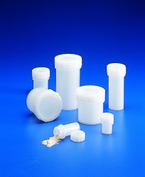 Vastag falú mintatároló edények csavaros kupakkal